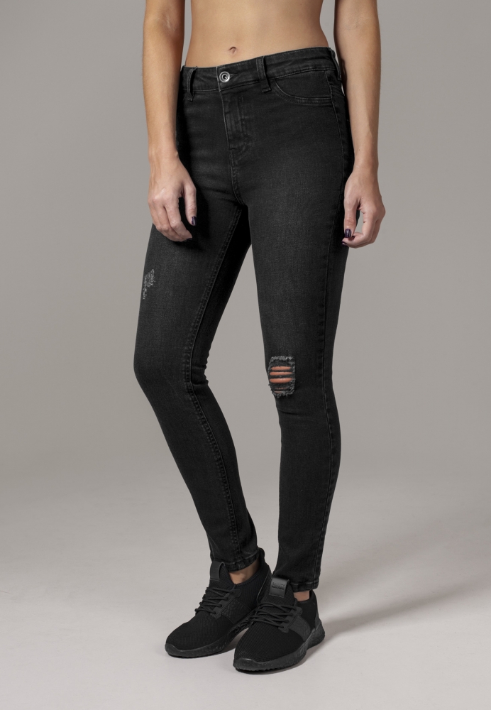 Pantaloni talie inalta Skinny Denim dama Urban Classics