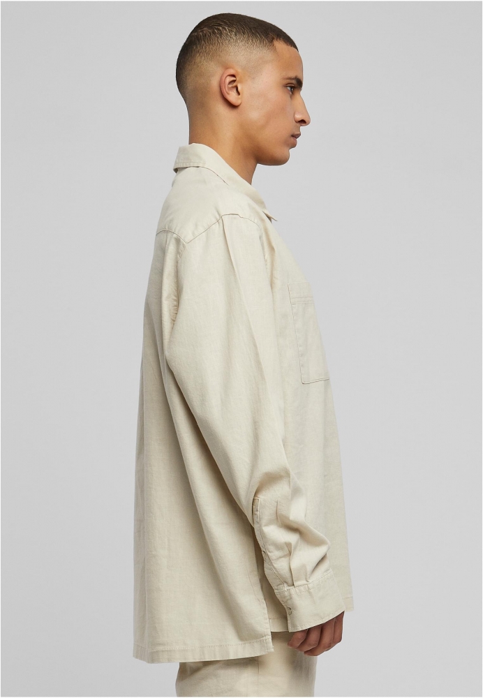 Camasa urban Cotton Linen Half Zip Urban Classics