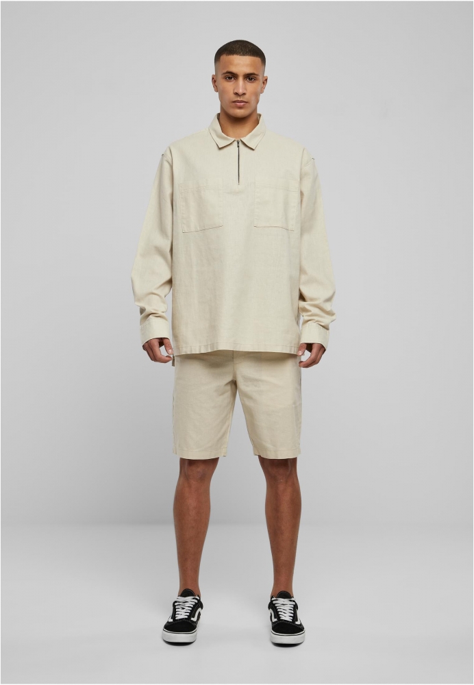 Camasa urban Cotton Linen Half Zip Urban Classics