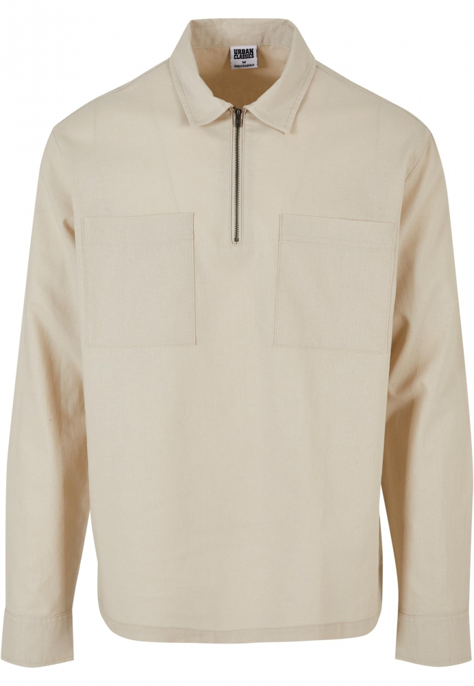 Camasa urban Cotton Linen Half Zip Urban Classics