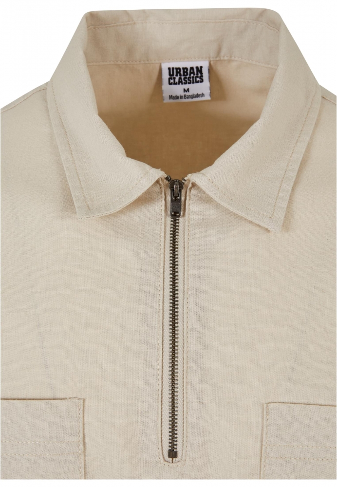 Camasa urban Cotton Linen Half Zip Urban Classics