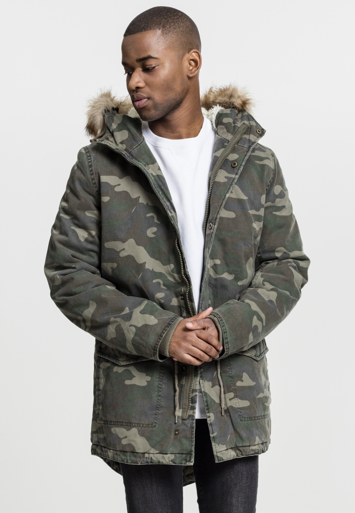 Parka Garment Washed Camo Urban Classics