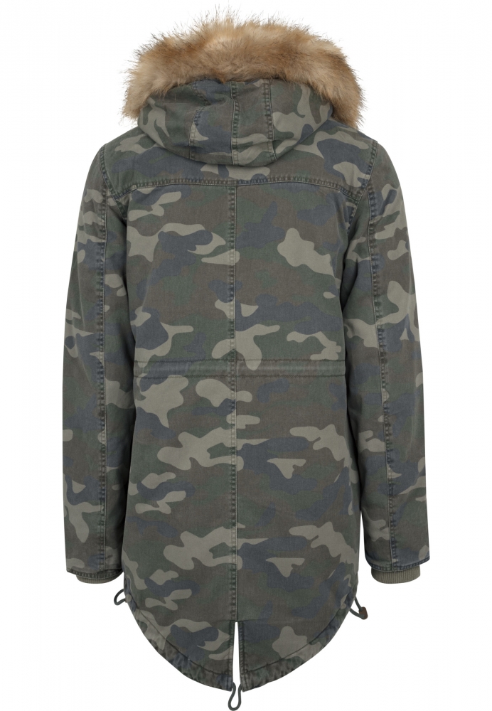 Parka Garment Washed Camo Urban Classics