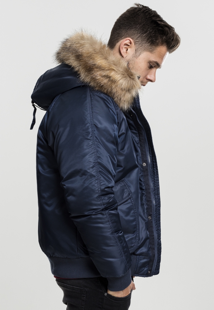 Geaca Hooded Heavy Fake Fur Bomber Urban Classics