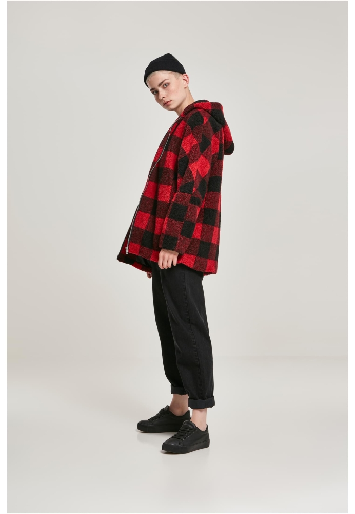 Geaca Hooded Oversized Check Sherpa dama Urban Classics