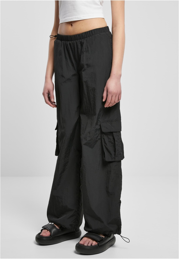 Pantaloni Wide Crinkle Nylon Cargo dama Urban Classics