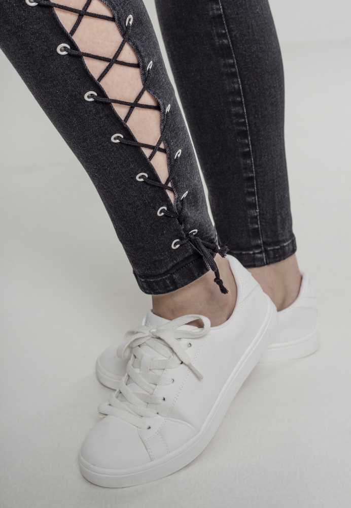 Pantaloni Denim Lace Up Skinny dama Urban Classics