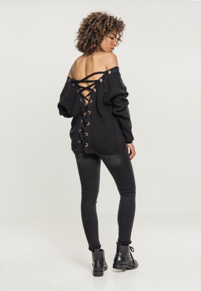 Back Lace Up Sweater dama Urban Classics