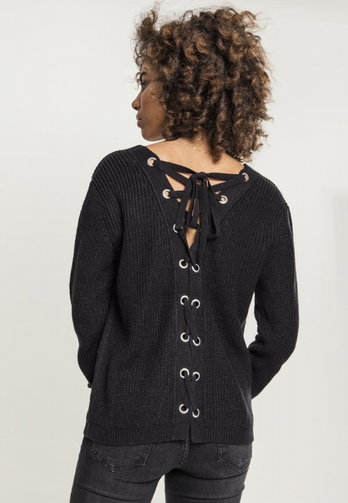 Back Lace Up Sweater dama Urban Classics