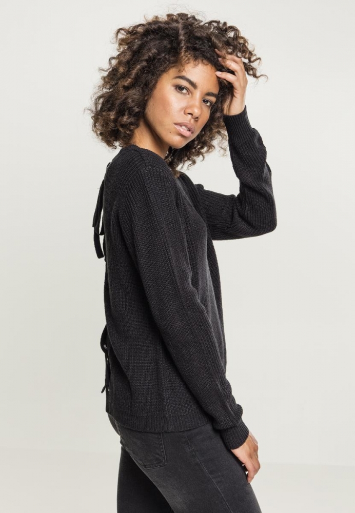 Back Lace Up Sweater dama Urban Classics