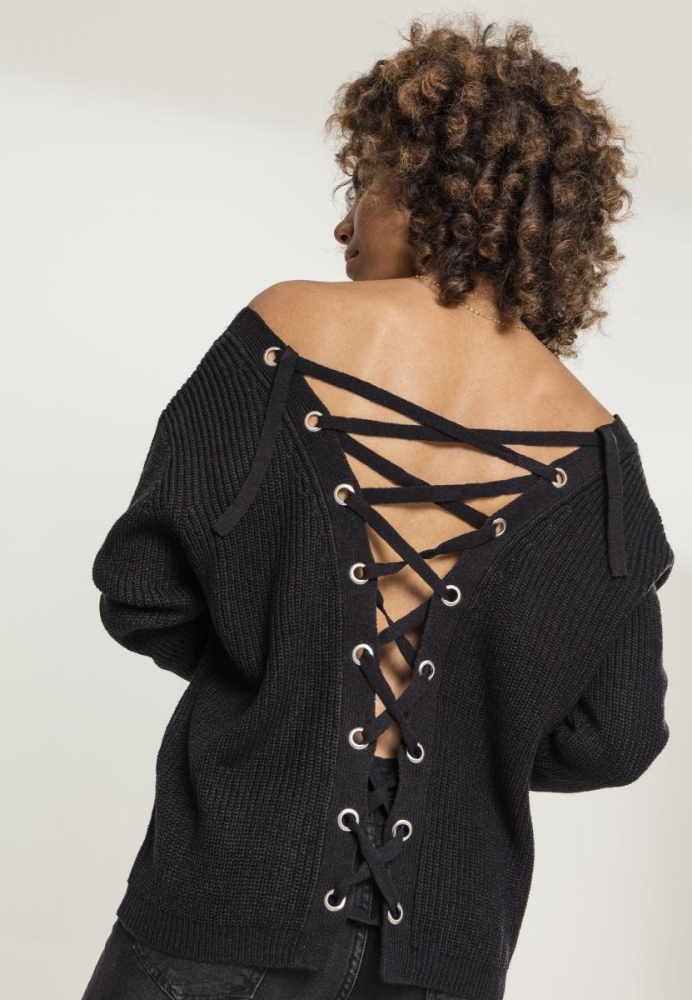 Back Lace Up Sweater dama Urban Classics